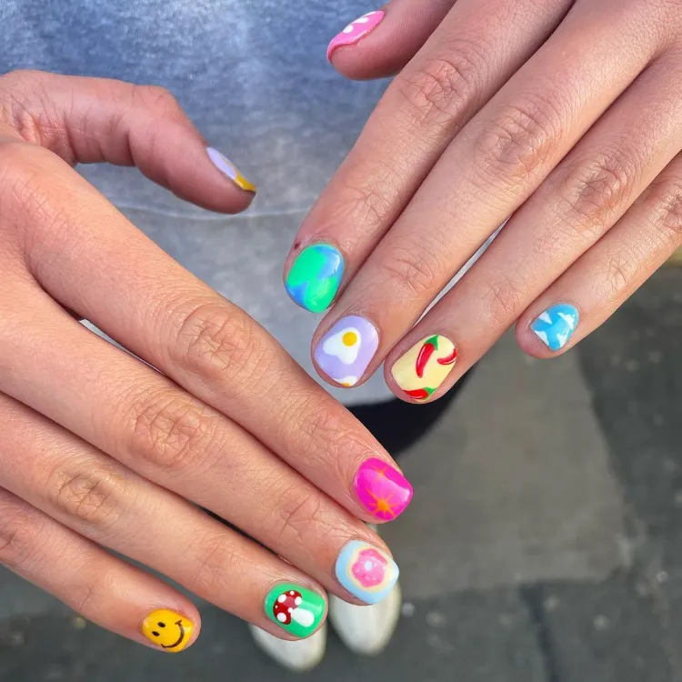 festival nails 2023 mix and match nail design ideas