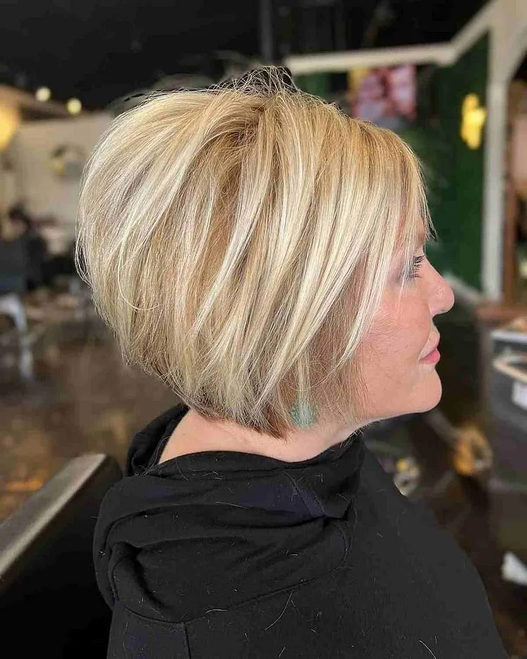 Sassy bob hairstyle with layers