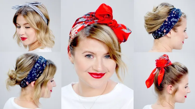 frisuren mit bandana kurze haare trendige sommer frisuren 2023