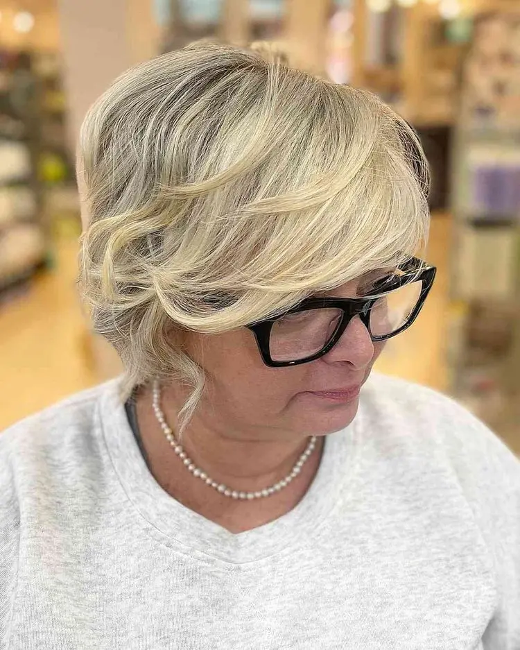 Layered cut with highlights for women over 50