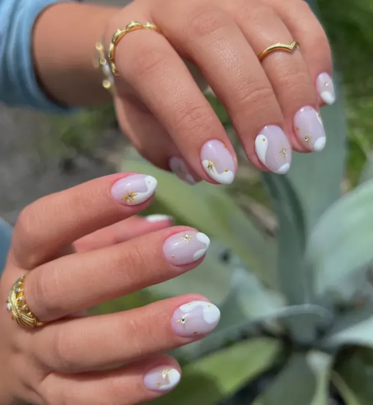 braut nägel kurz schönes nageldesign zur hochzeit