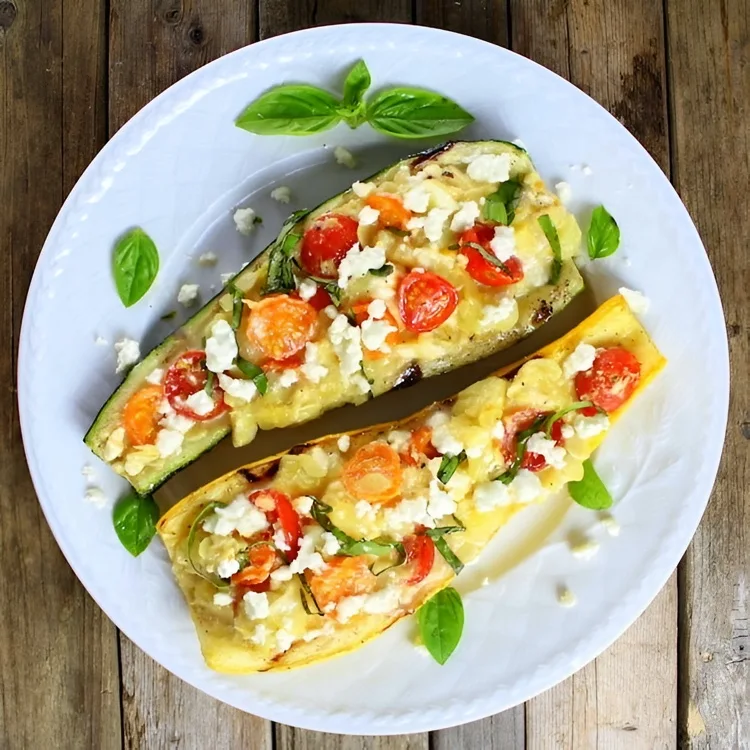 Leckere Zucchini Schiffchen vegetarisch zubereiten