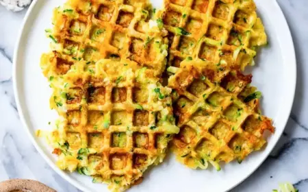 Rezept für Zucchini Waffeln mit Cheddar als leckeres Sommer-Gericht