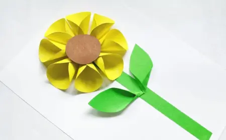 sonnenblume basteln aus gefaltetem papier 