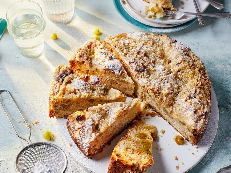 stachelbeerkuchen mit streuseln stachelbeeren rezepte kuchen