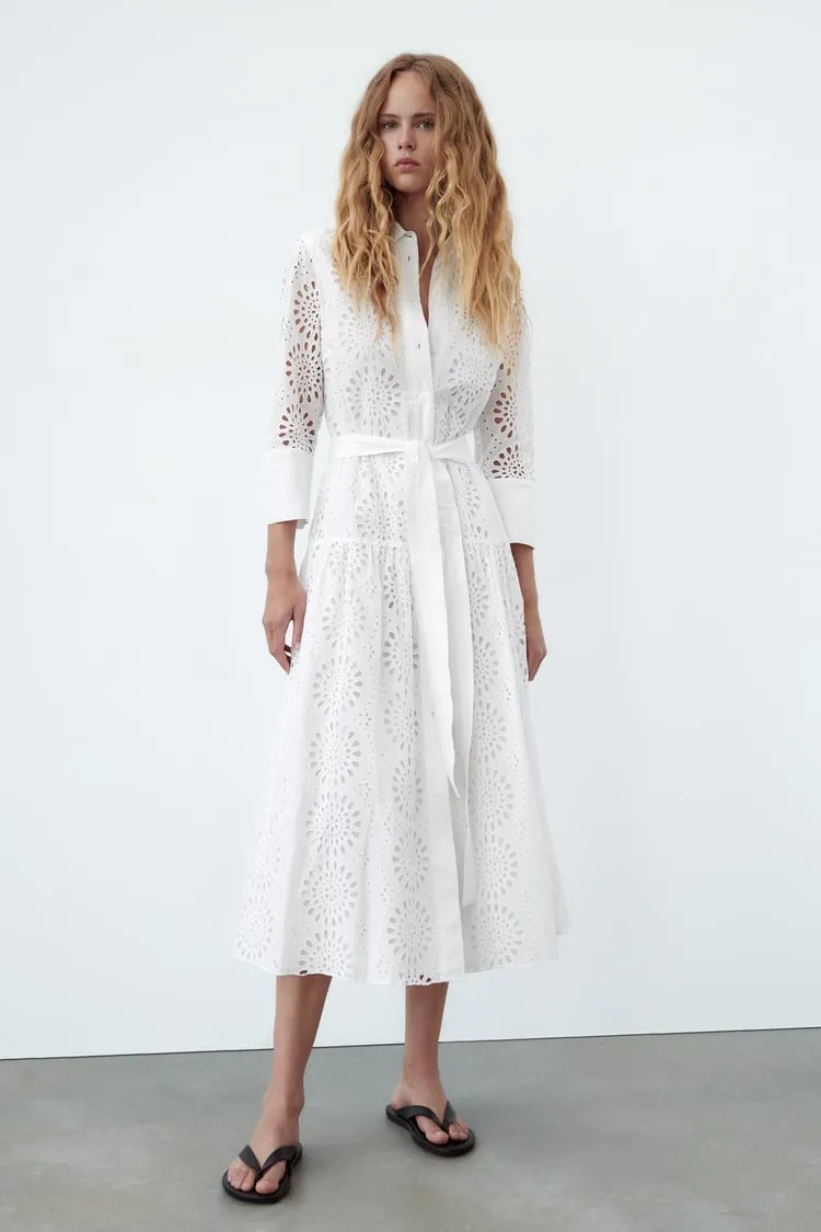 weißes hemdkleid kombinieren sommer boho kleider trends 2023