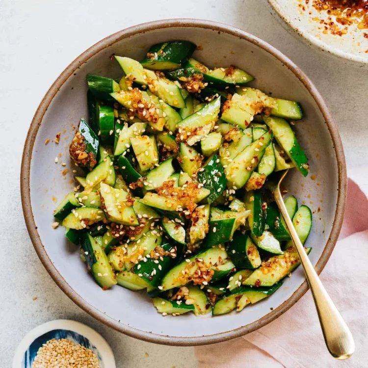 Cjinesischer Gurkensalat mit Dressing leichte Gurkensalat Rezepte