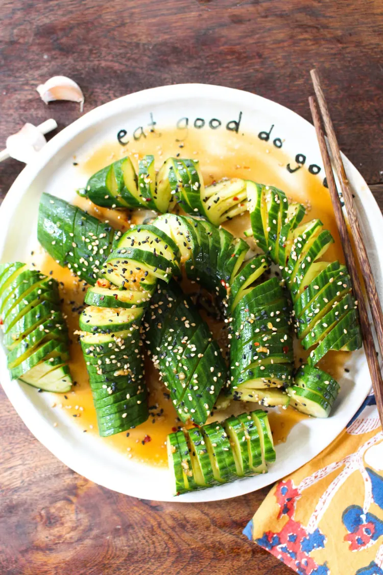 chinesischer gurkensalat tiktok rezept leichte sommer beilagen