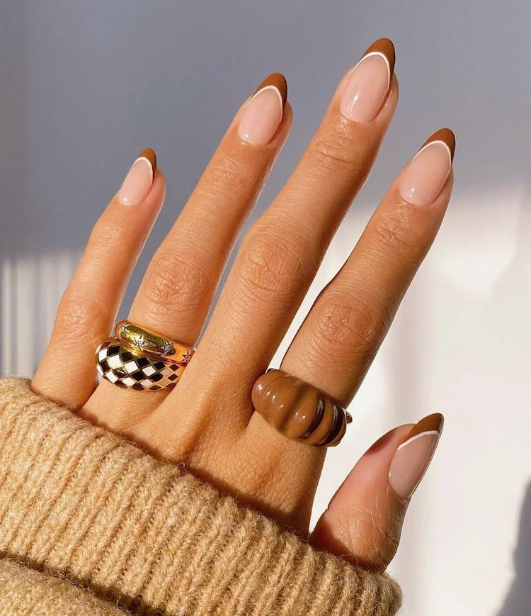 Double French Latte Nails