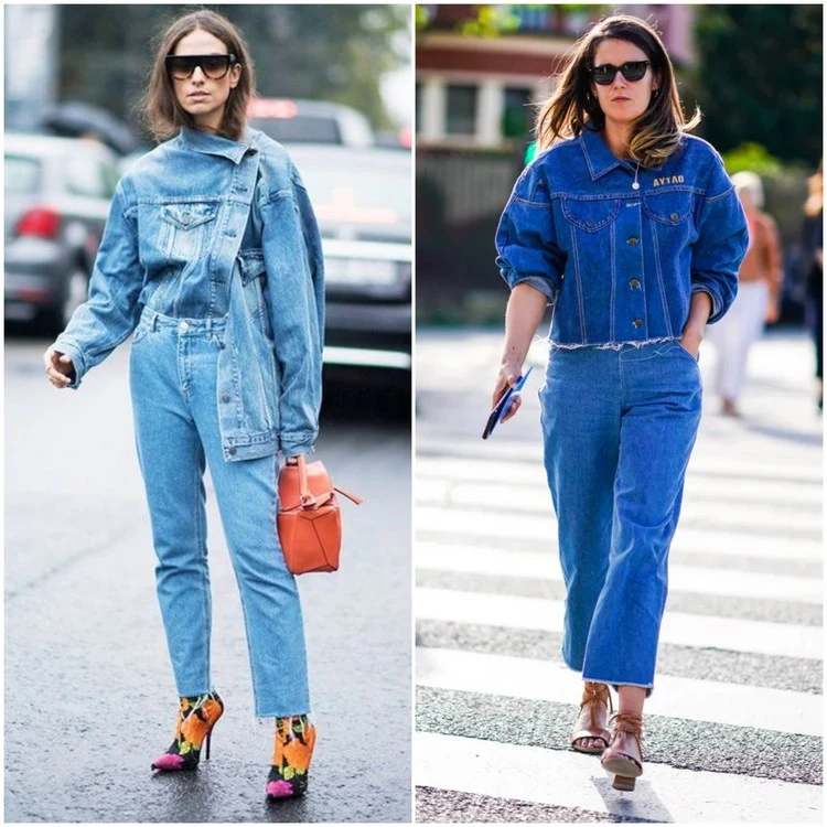 Jeansjacke mit Jeans kombinieren - Einen monochromen Outfit kreieren