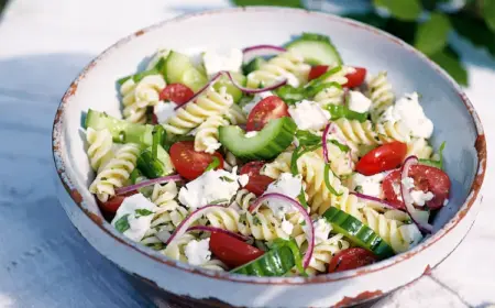 leichte griechische vorspeisen rezepte griechischer nudelsalat mit feta