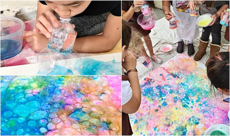 recycelte flaschenblasenkunst für kinder