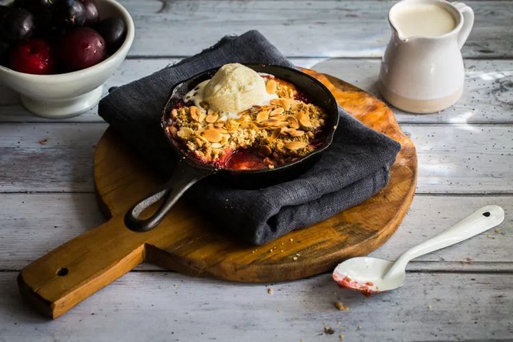 Rezept für Zwetschgen Crumble