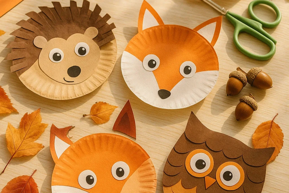 basteln mit papptellern im herbst