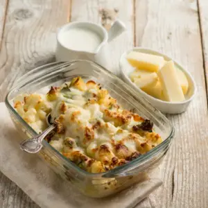 Blumenkohlgratin mit Schinken und Sahne Blumenkohl Rezepte Abendesen