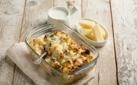 Blumenkohlgratin mit Schinken und Sahne Blumenkohl Rezepte Abendesen