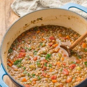 Dieses klassische Rezept für Linsensuppe ist budgetfreundlich und voller Gemüse