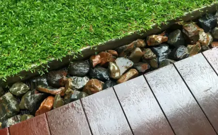 diverse wetterbeständige materialien wie kies oder holz mit stahl kombinieren und robuste rasenkante im garten erstellen