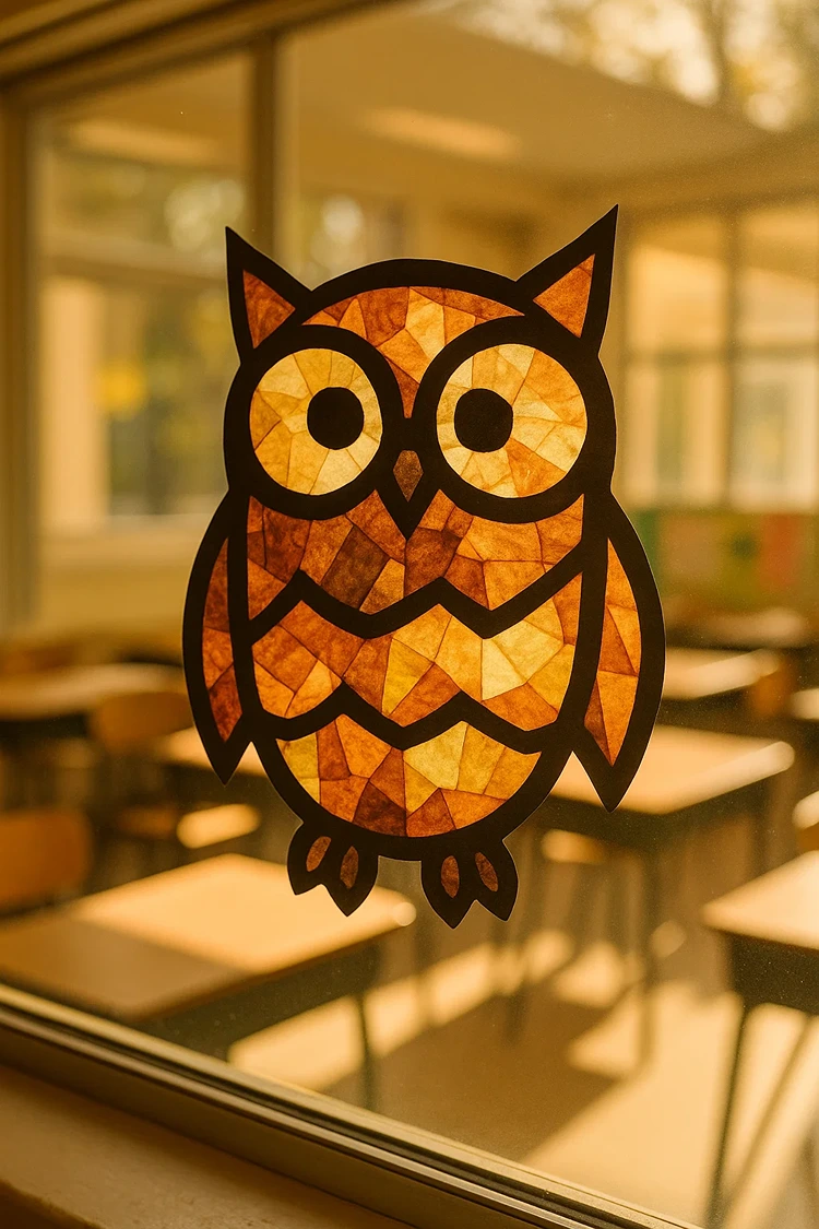 fensterbild eule grundschule zum selbermachen