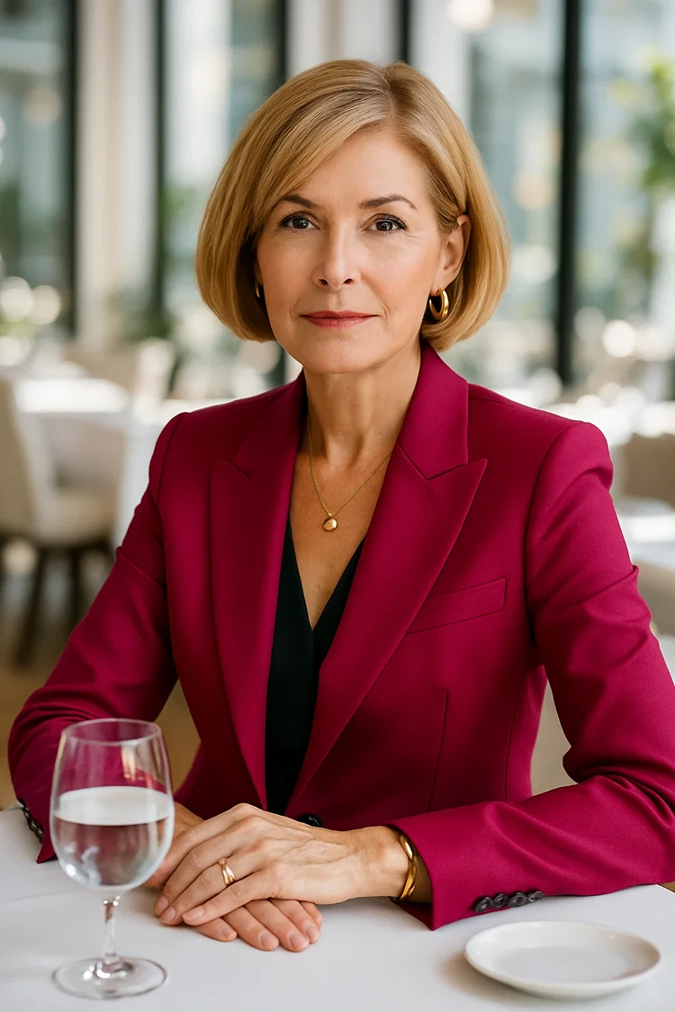 french bob honigblonde haare mit seitenscheitel