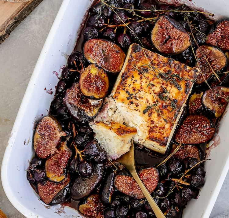 gebackener feta mit feigen