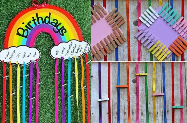 Geburtstagskalender basteln mit Vorlagen im Kindergarten oder in der Grundschule