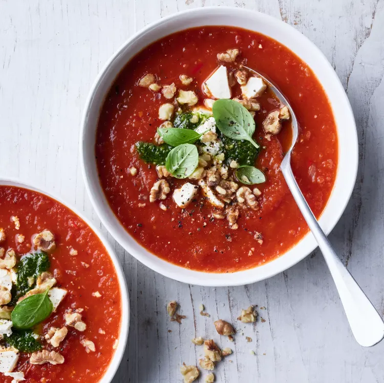griechische tomaten feta suppe originalrezept leichte cremesuppen abendessen