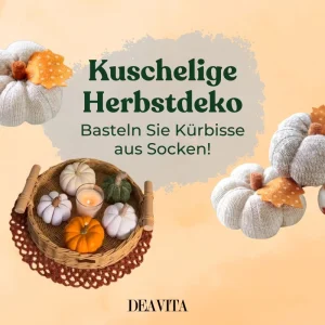 Kürbis aus Socken basteln mit Kindern im Herbst