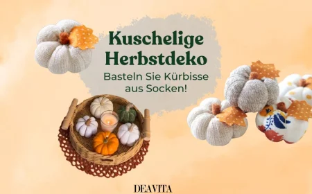 Kürbis aus Socken basteln mit Kindern im Herbst