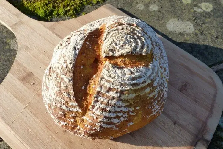 Kürbisbrot backen - Rezept für salziges Kürbisbrot mit frischer Hefe, das einfach zubereitet wird