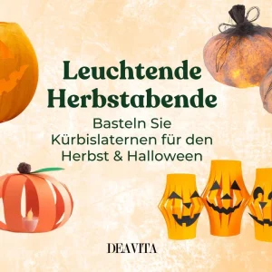 Kürbislaterne basteln ohne Kürbis - Ideen mit Papier, Pappmaché und Stoffen