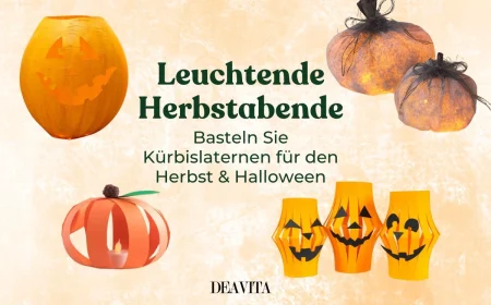 Kürbislaterne basteln ohne Kürbis - Ideen mit Papier, Pappmaché und Stoffen