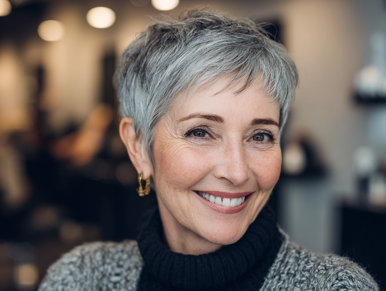 kurzhaarfrisuren für graues haar