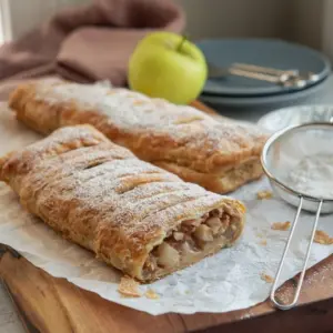 Leckeren Apfelstrudel mit Blätterteig einfach selber machen Rezept