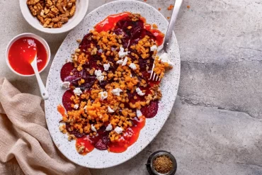 rote bete linsen salat thermomix sättigende herbst salate abendessen