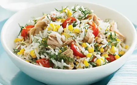 sommerlicher reissalat mit thunfisch und paprika sättigende salate zum abnehmen