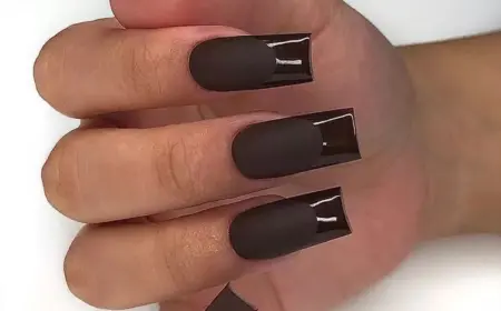 dark chocolate nails mit glänzenden spitzen