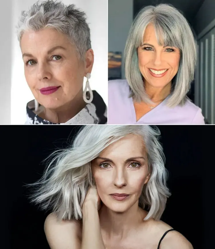 Haarfrisuren im Alter richtig wählen mit grauen oder gefärbten Haaren