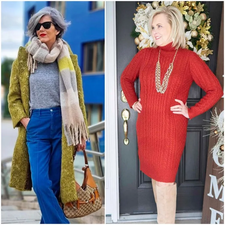 Herbst-Outfits für 60-jährige Frauen - Designs wählen, die Ihrer Figur schmeicheln
