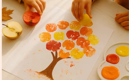 herbstbilder malen mit kindern