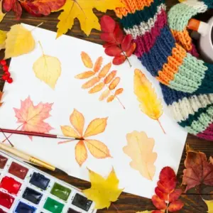 Herbstbilder malen mit Kindern und einfachen, kreativen Techniken