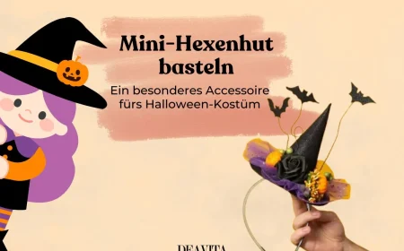 Hexenhut basteln fürs Halloweenkostüm - Mini-Accessoire mit Haarreif