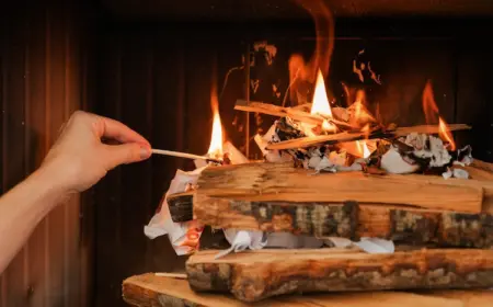 mit papier und zündholz kamin richtig anzünden können