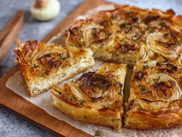 zwiebelkuchen mit blätterteig
