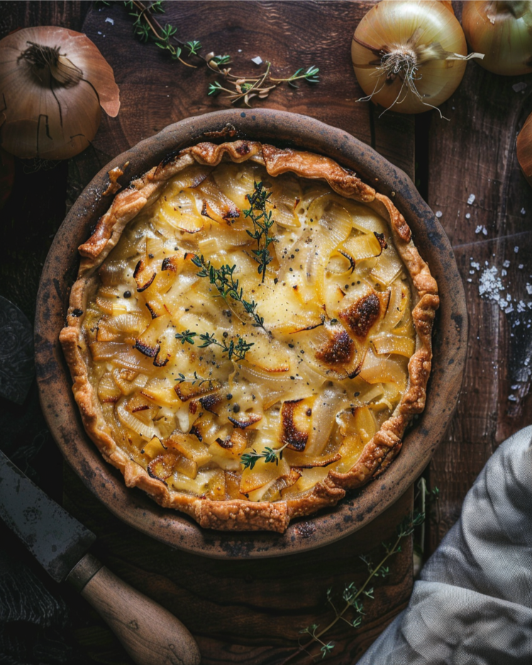 zwiebelkuchen mit mürbeteig vegetarisch
