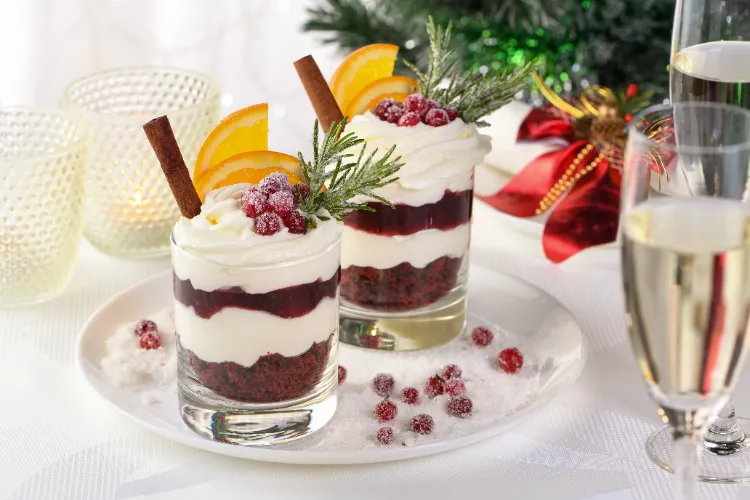 himbeer lebkuchen dessert im glas nachtisch weihnachten ideen