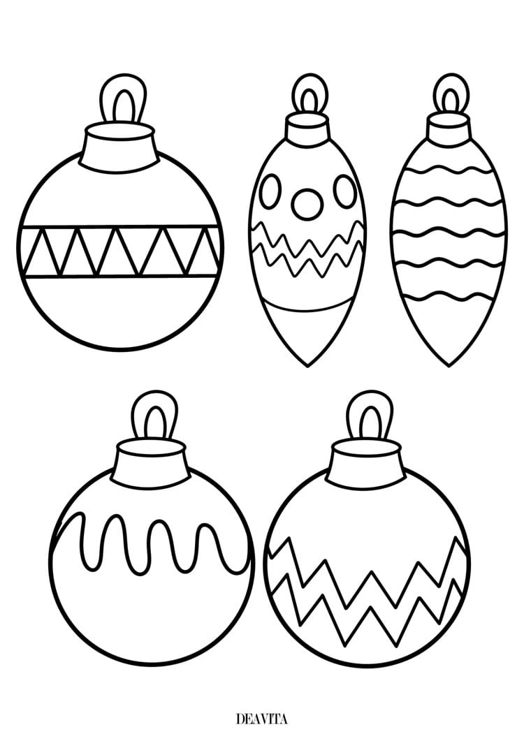 malvorlagen für weihnachten weihnachtskugeln und ornamente zum ausmalen