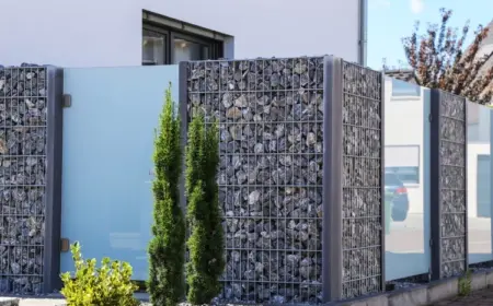 moderne lösung für sichtschutz im garten gabionenzaun