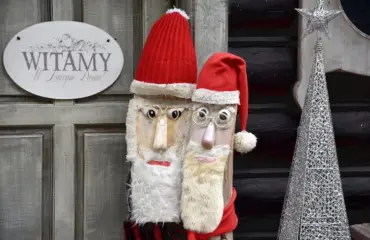 niedliche weihnachtsmann und weihnachtsfrau aus holz basteln