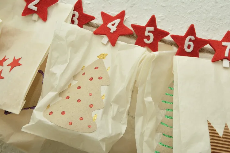papiertüten adventskalender für kinder basteln nachhaltige diy bastelideen weihnachten